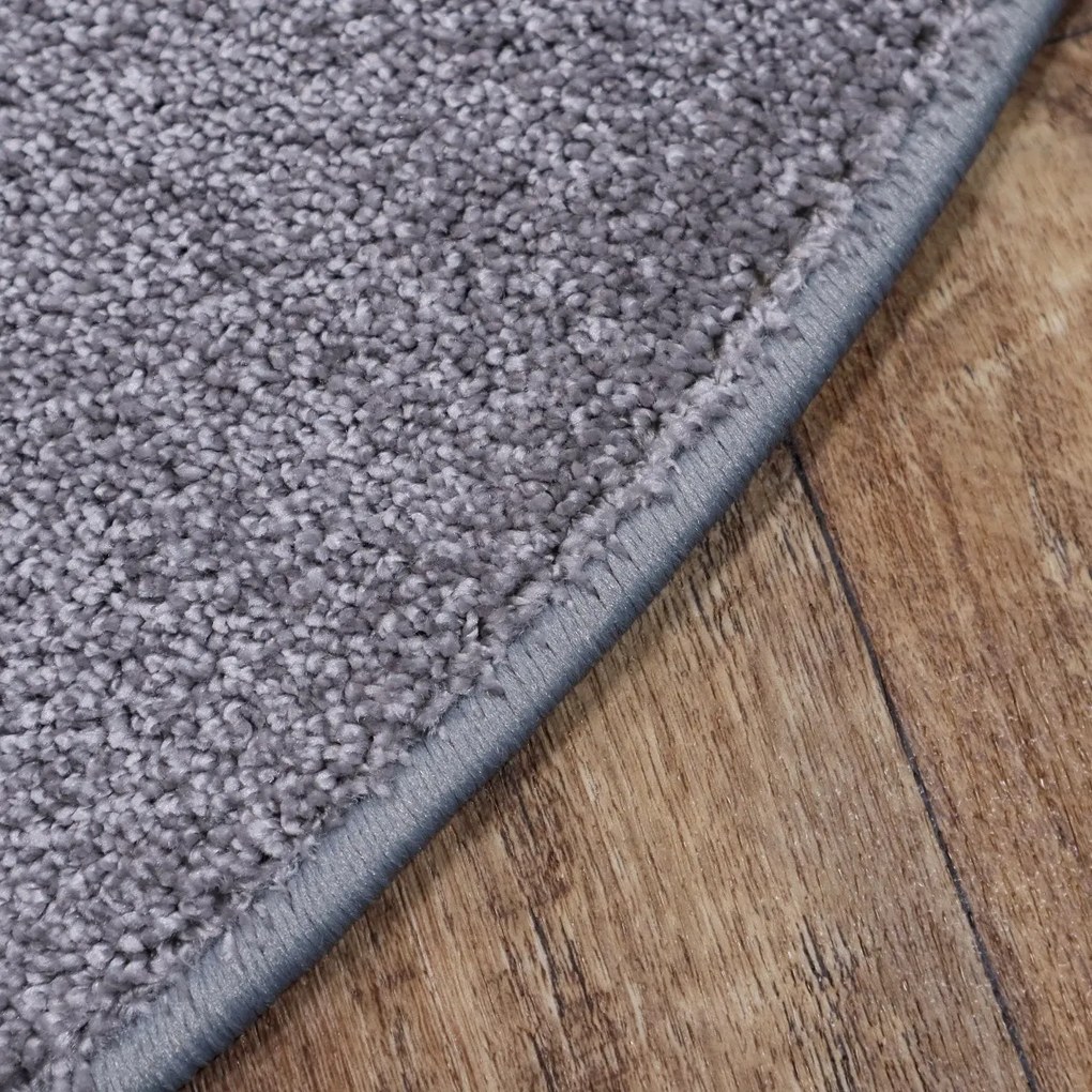 Kusový koberec Velur Ultra strieborný kruh, 400x400 (priemer) kruh, šedá, obývacia izba, AladinWorld Expres