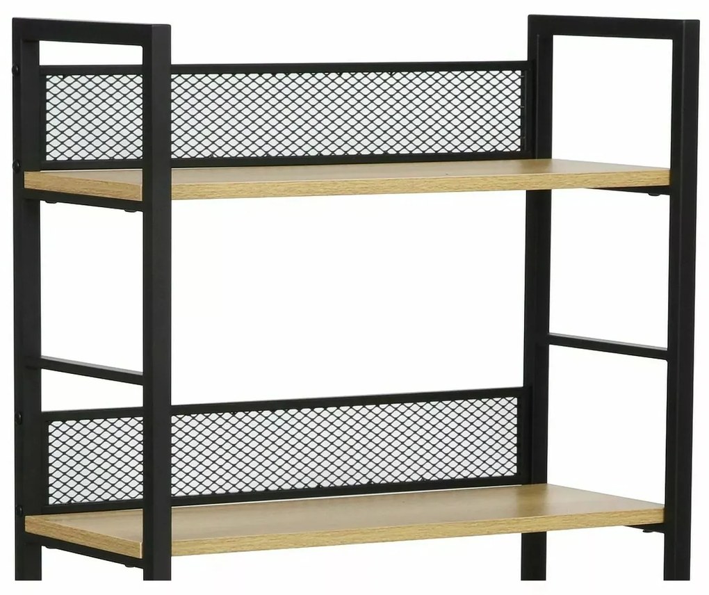 Regál Raw R6 187 cm černý mat/dub přírodní