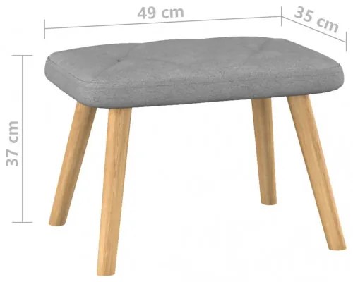 vidaXL Relaxačná stolička s podnožkou 62x68,5x96cm svetlosivá látková-