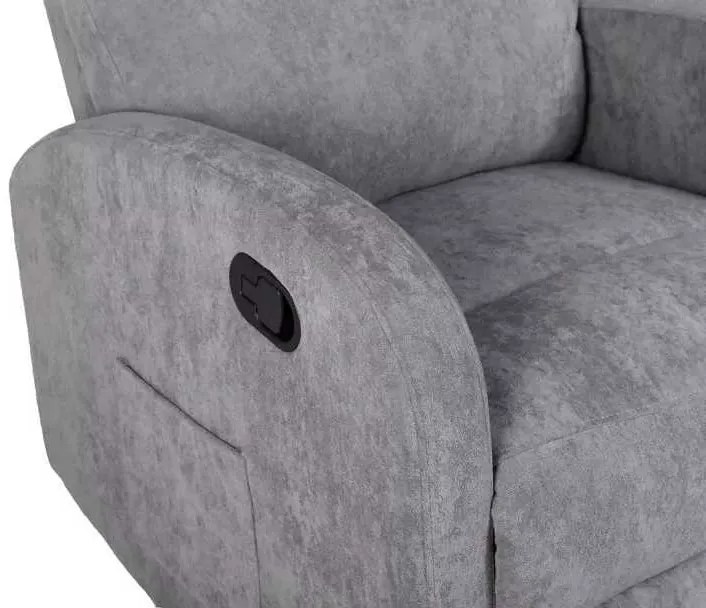 LuxuryForm DESIGN Televízne kreslo BRUNO otočné, hojdacie s polohovaním - šedé