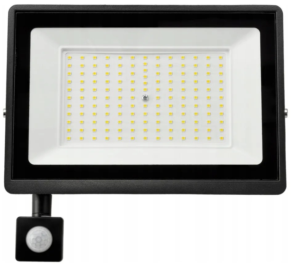 BERGE LED reflektor IP65 - 200W - 18000lm s pohybovým a súmrakovým senzorom - studená farba