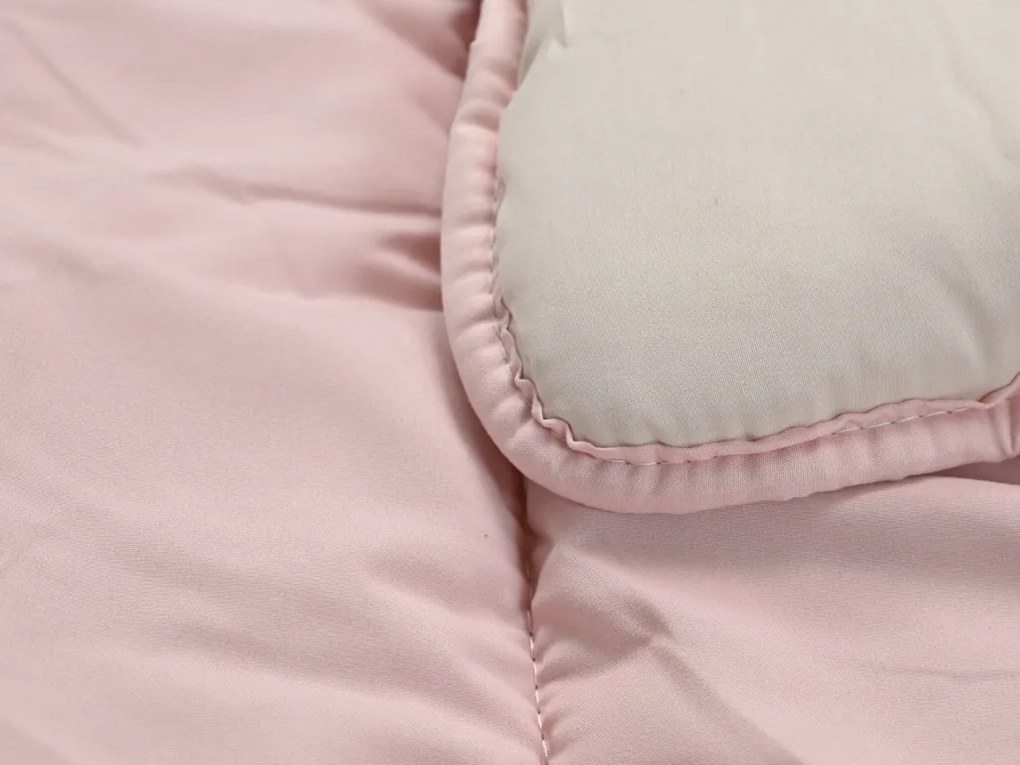Celoročná prešívaná prikrývka 140x200 cm z dutého vlákna, ružová