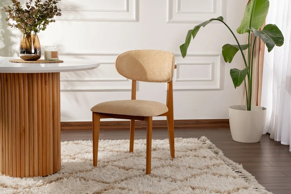 Sada jedálenských stoličiek Lionte Beige and DarkOak, 2 ks