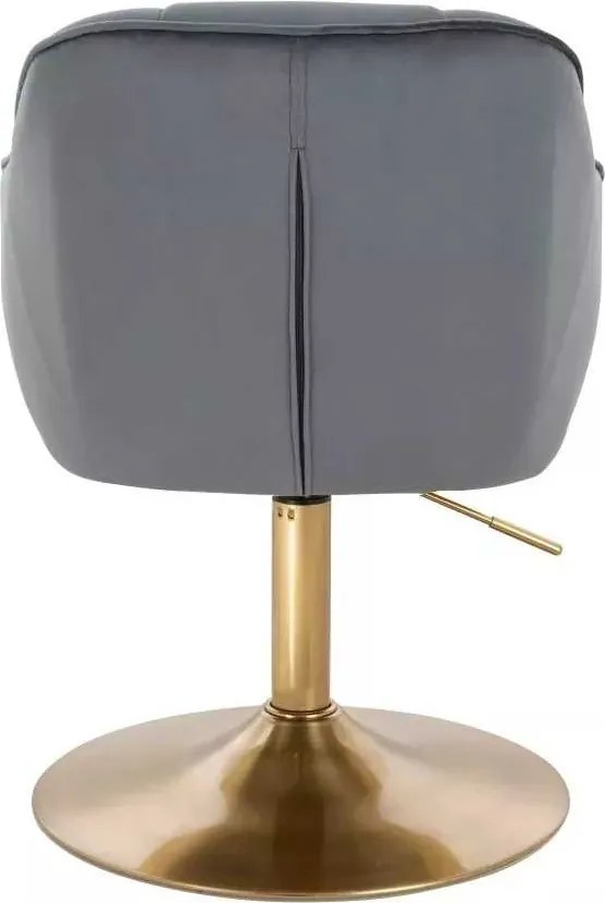 LuxuryForm DESIGN Stolička AVOLA VELUR na zlatom tanieri - tmavo šedá