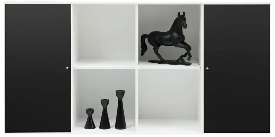 Čiernobiela nástenná komoda Hammel Mistral Kubus, 136 x 69 cm