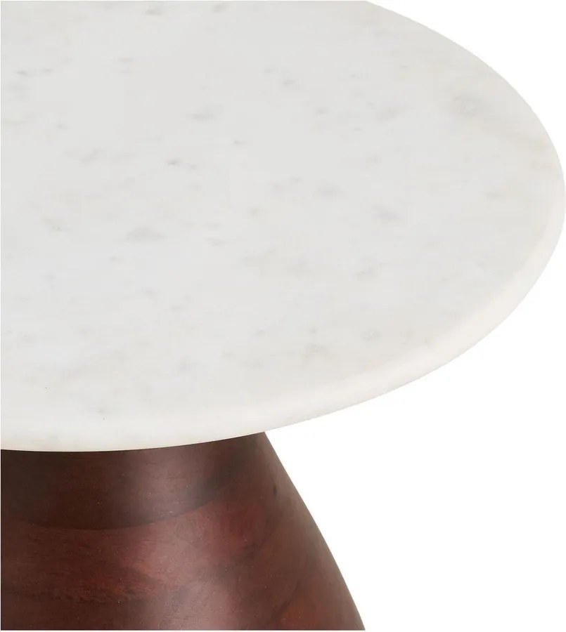 Okrúhly odkladací stolík s mramorovou doskou ø 40 cm Heide – House Nordic