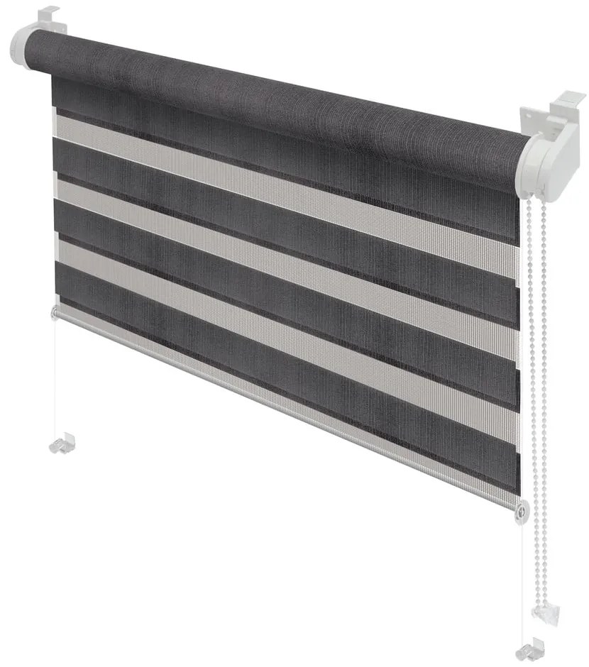 Tmavosivá roleta deň a noc 42,5x150 cm Zebra – Gardinia