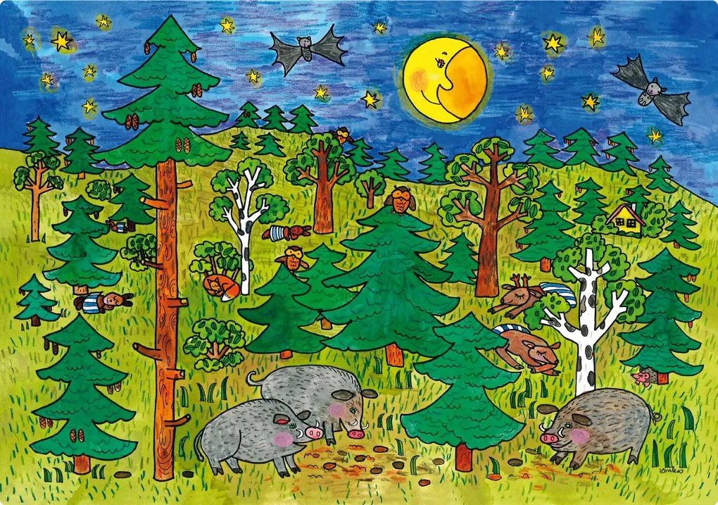 MARIONETINO – Zadná scéna k rozprávke Brémski muzikanti (2 motívy)