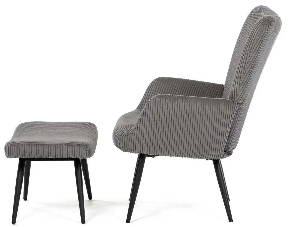 Relaxačné kreslo s podnožkou L7285 GREY6, sivé