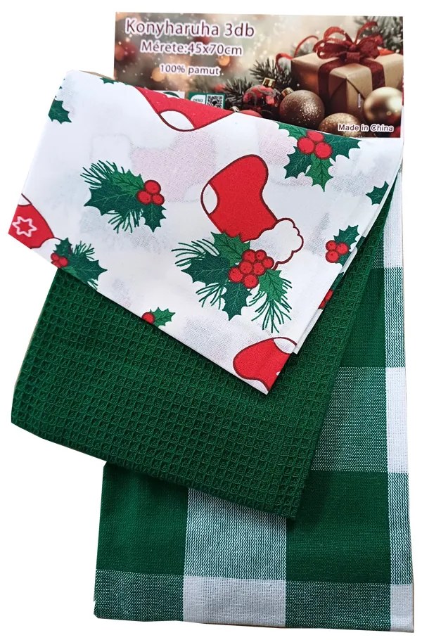 Bavlnené kuchynské utierky Noel green 3ks