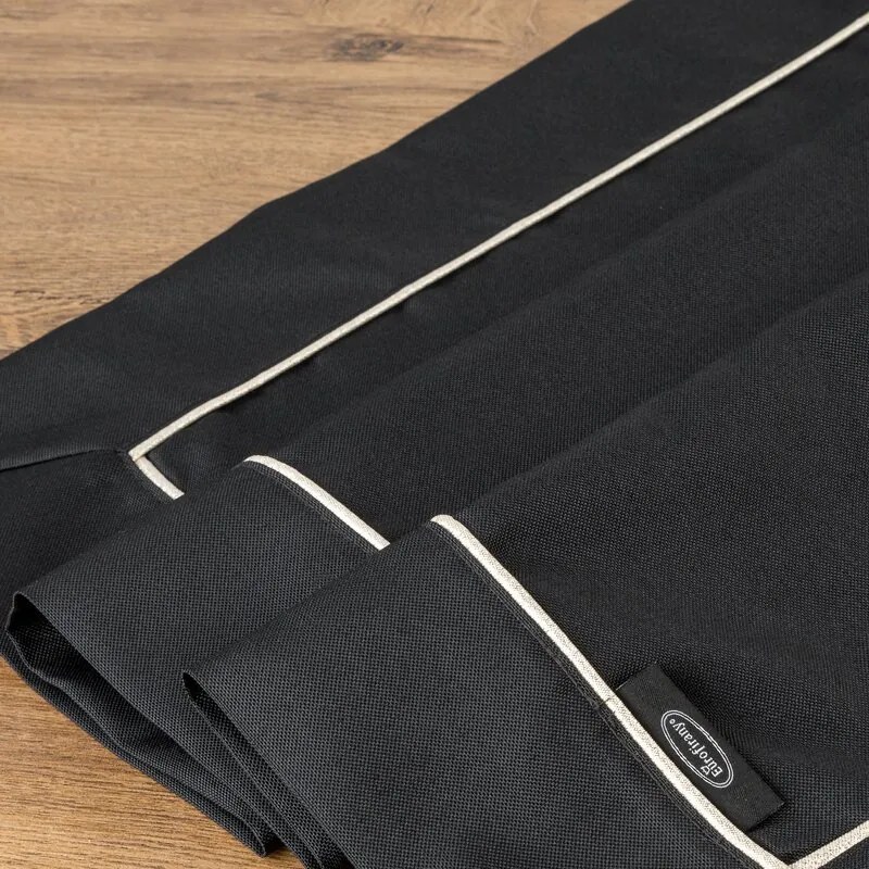 Dekorstudio Elegantný čierny behúň na stôl DORITA so striebornou lemovkou Rozmer behúňa (šírka x dĺžka): 40x200cm
