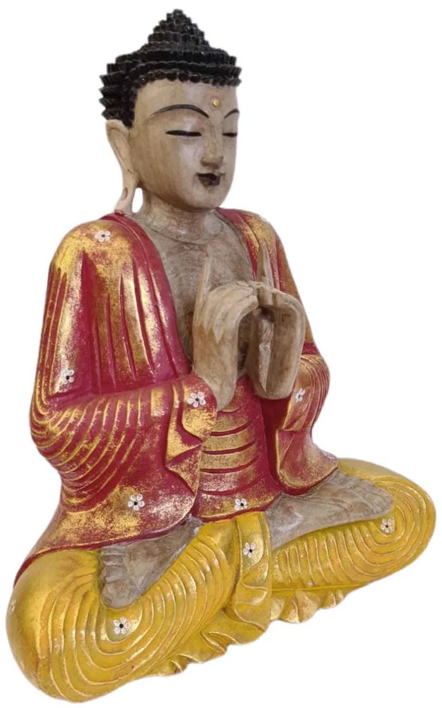 Buddha červeno zlatý 2 43 cm