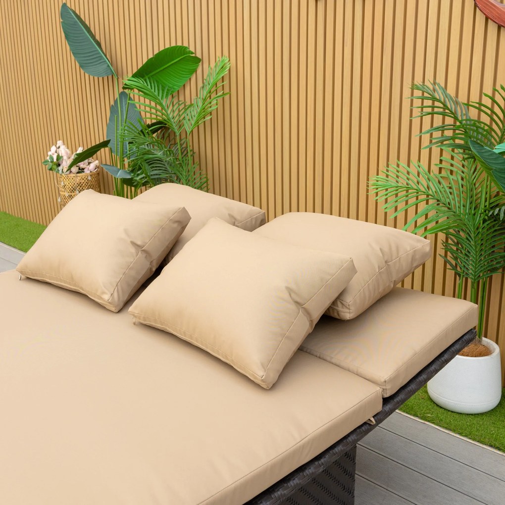 Záhradný ratanový gauč Rivera tmavohnedý