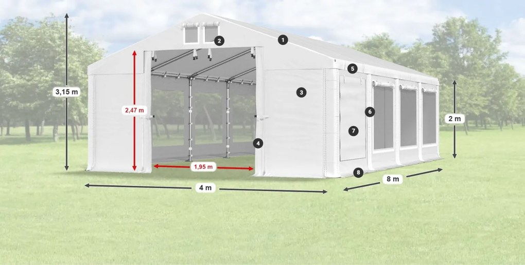 Bestent Partystan 4x8x2m Comfort PVC 560g s moskytierkou Summer