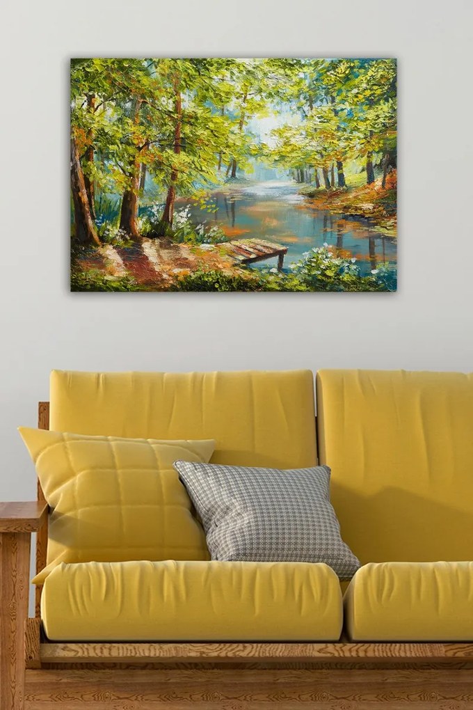 Obraz LENARD 50x70 cm zelený/hnedý
