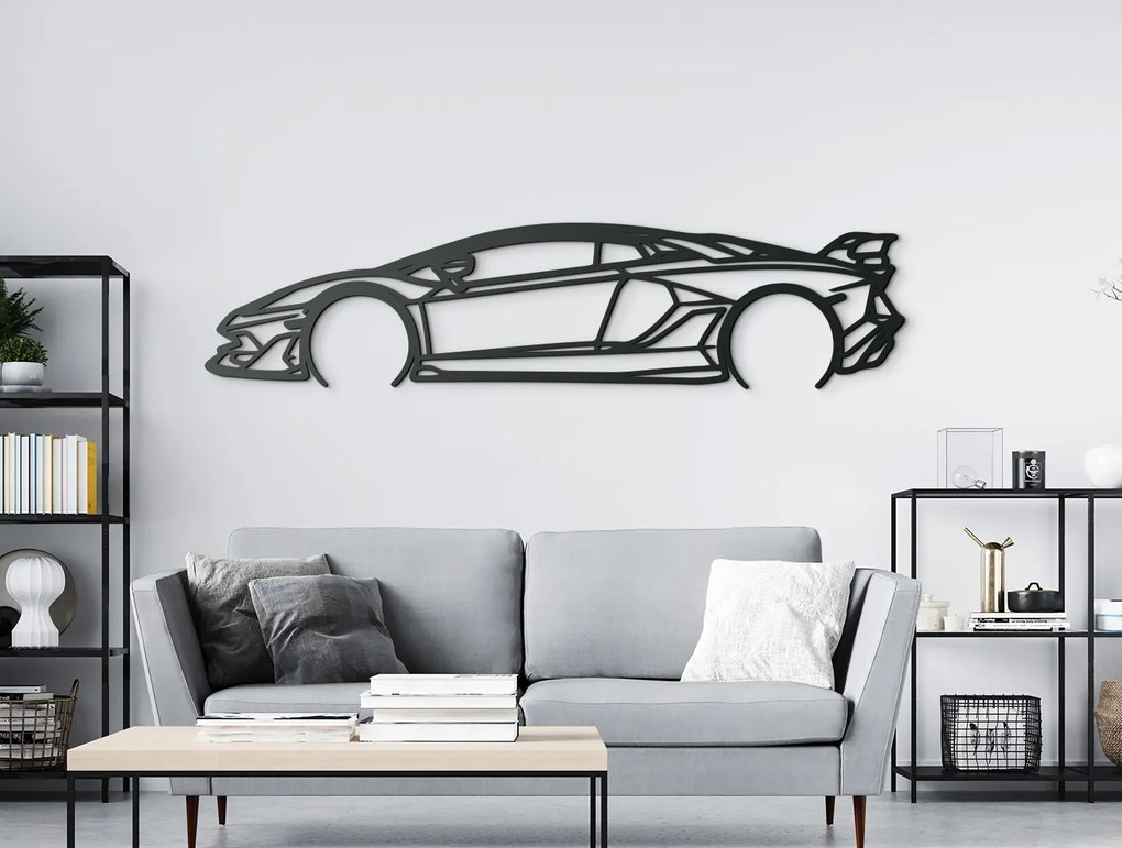 drevko Obraz Lamborghini 22 Aventador SVJ Rozmer obrazu: 20,5 x 86 cm, Farba dekorácie: Čierna