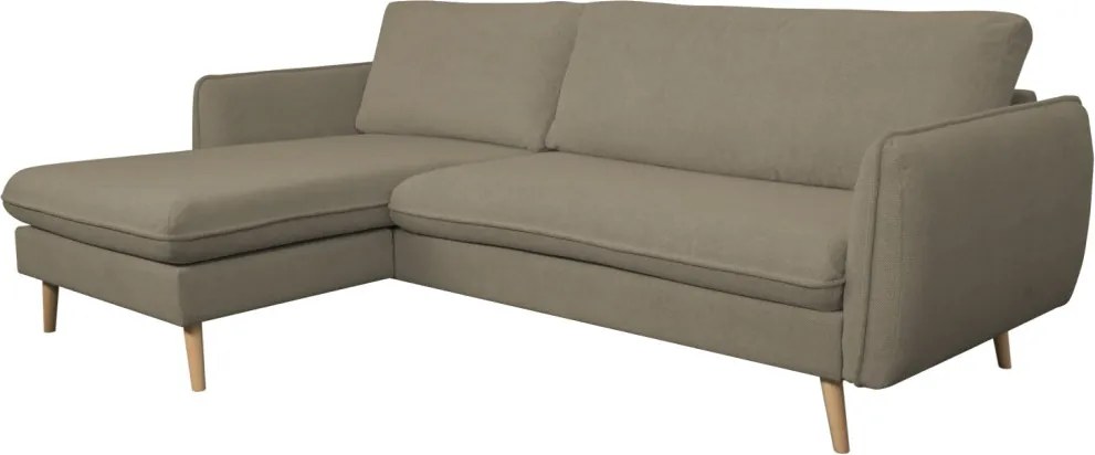 Rohová sedačka Salma,svetlo hnedá látka, univerzálna pravá/ľavá