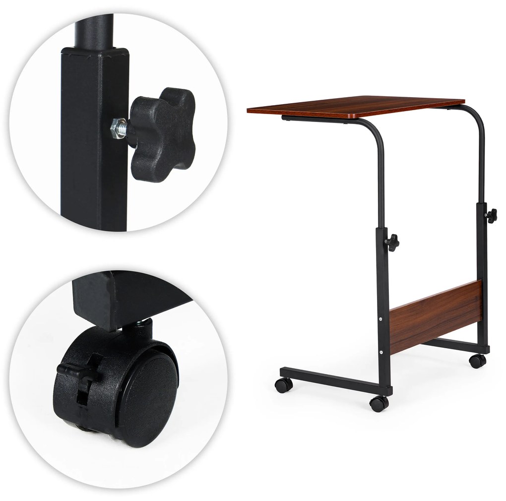 ModernHome Mobilný stôl na notebook tmavohnedý ModernHome