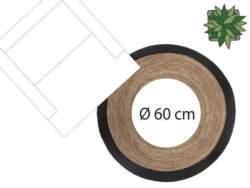 Koberec Isabelle, (fi) 120 cm, hnedá/čierna