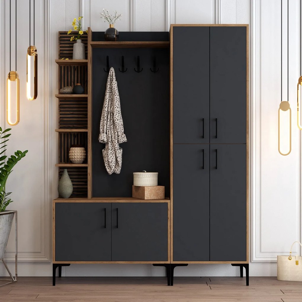 Predsieňová stena Viyana DA - Walnut, Anthracite