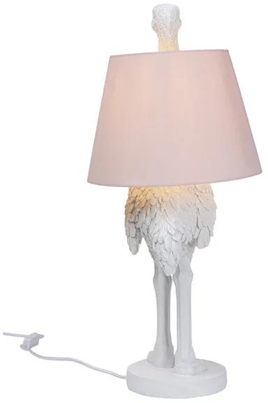 Ostrich stolová lampa biela 66 cm