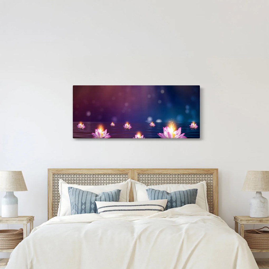 Obraz - Čarovné lekná (120x50 cm)