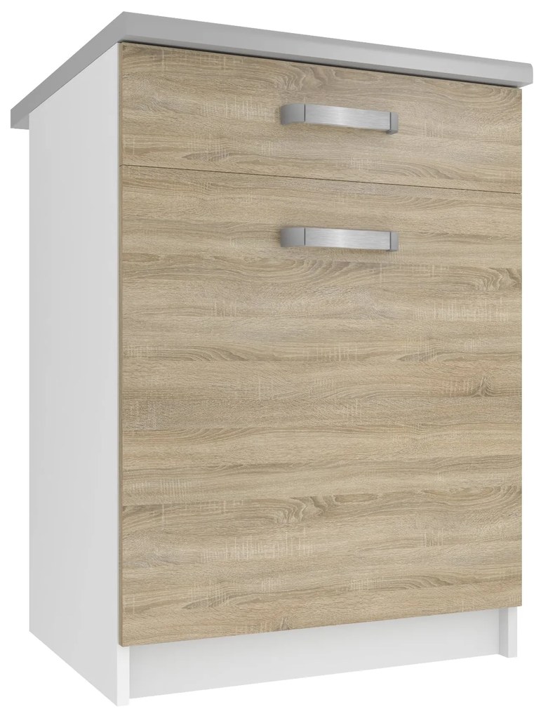 Kuchynská skrinka Belini spodná so zásuvkami 60 cm dub sonoma s pracovnou doskou  TOR SDSZ1-60/0/WT/DS/0/U