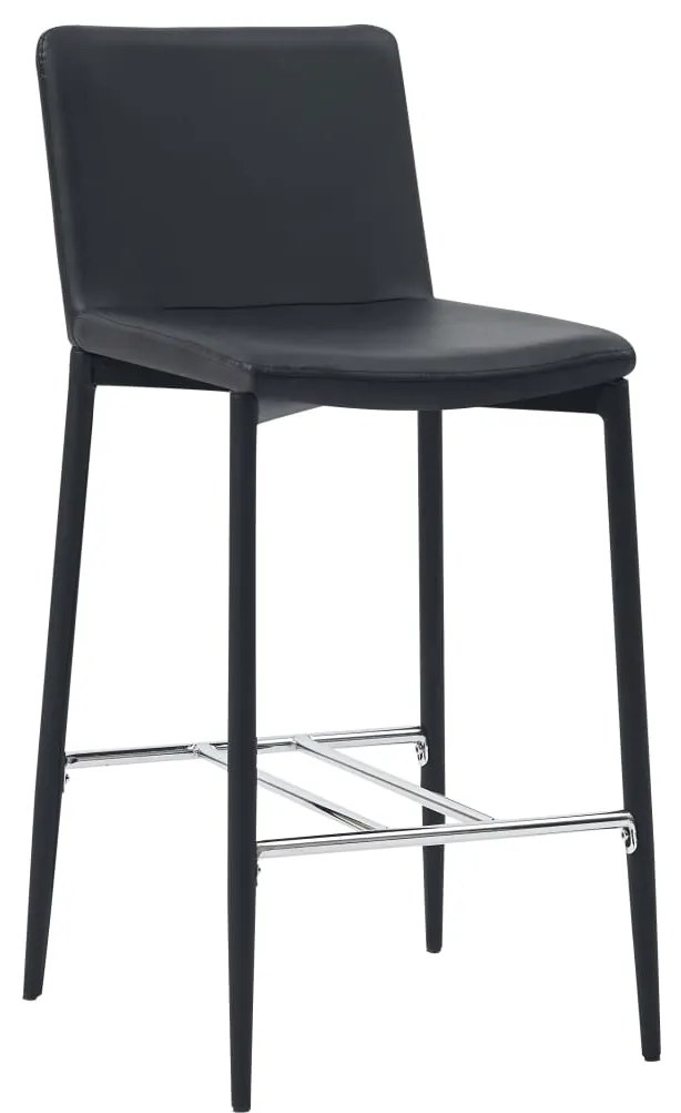 Barové stoličky 4 ks, čierne, umelá koža