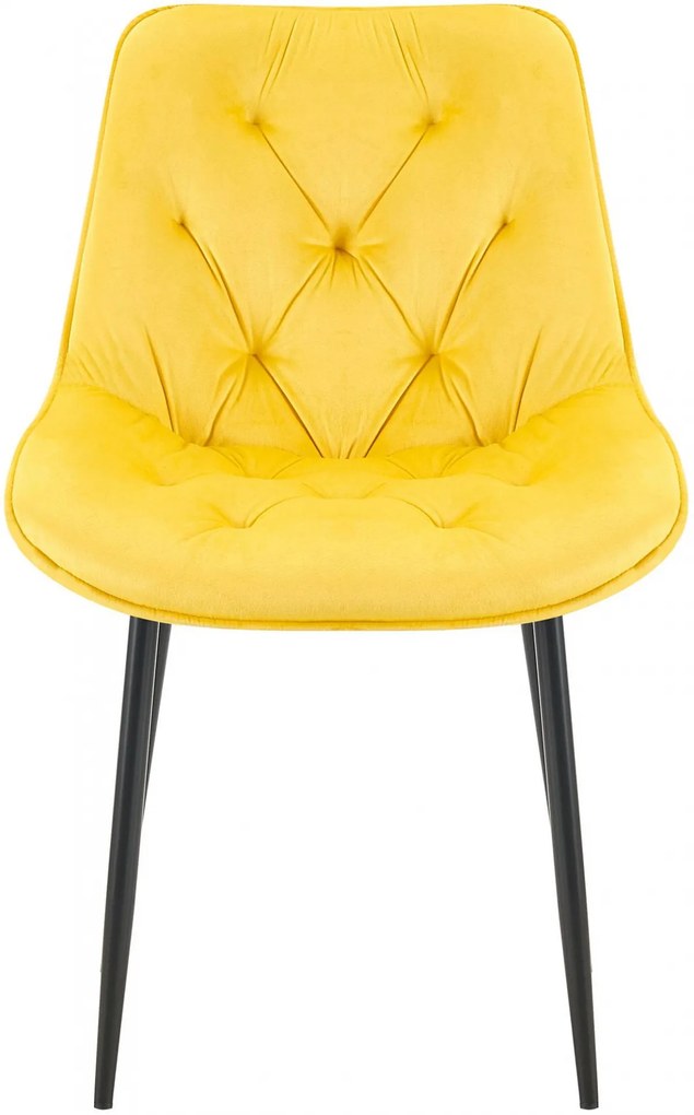 Jedálenská stolička Wallace - zamat - Žltá