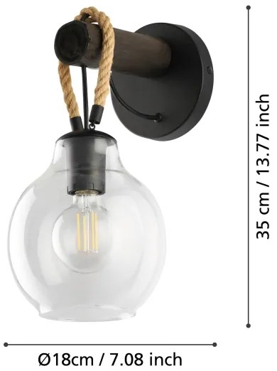 Eglo 43619 - Nástenné svietidlo RODING 1xE27/40W/230V