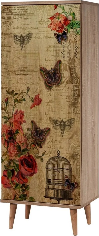 Skrinka na topánky Mega Sonoma Oak Roses