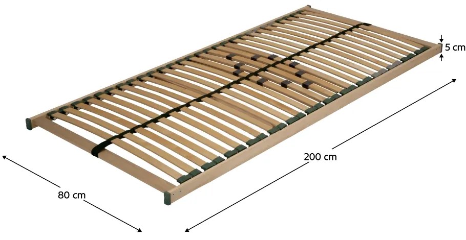 Lamelový rošt Rio 5V 80x200 cm - prírodná