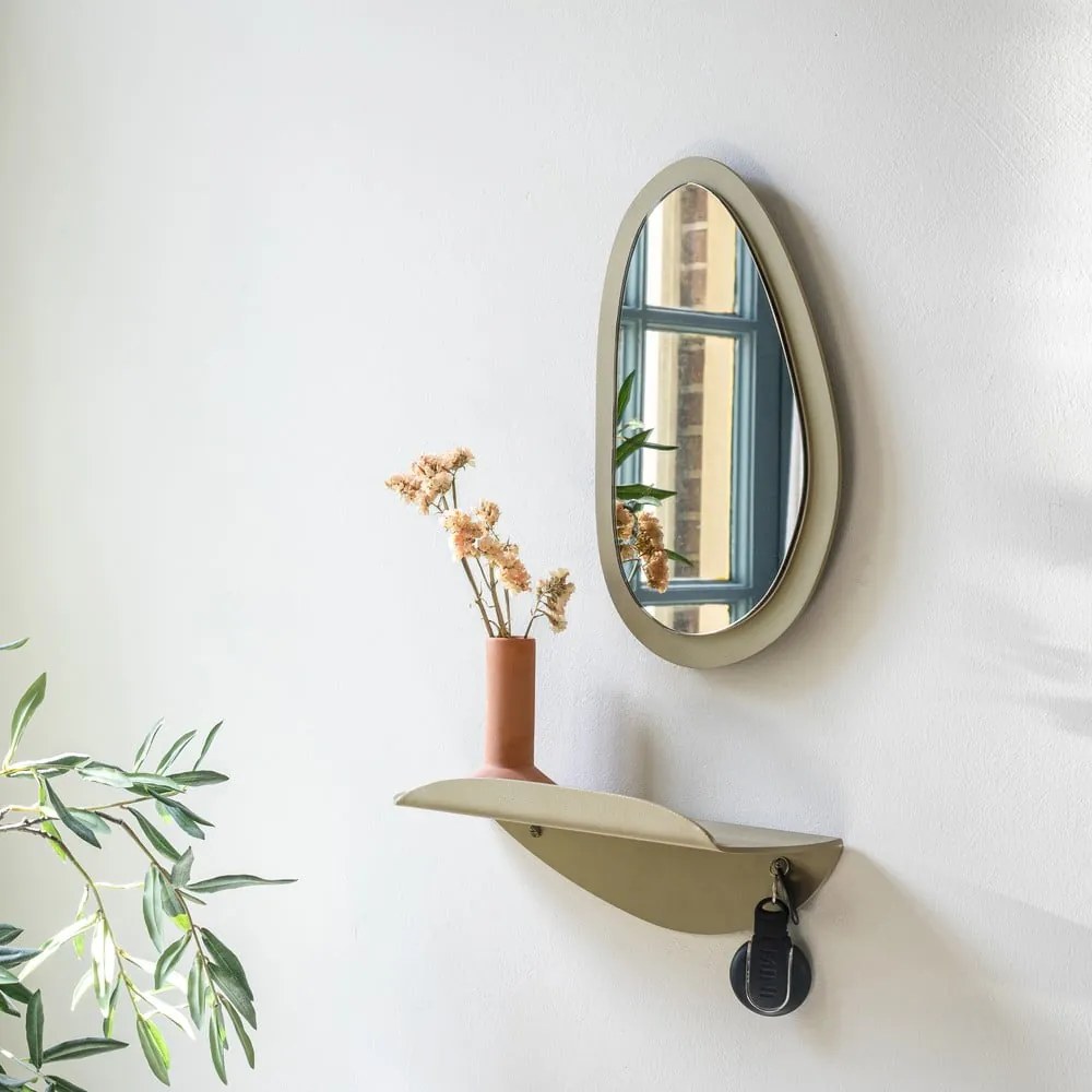 Béžová kovová polica 34 cm Pipa – Spinder Design