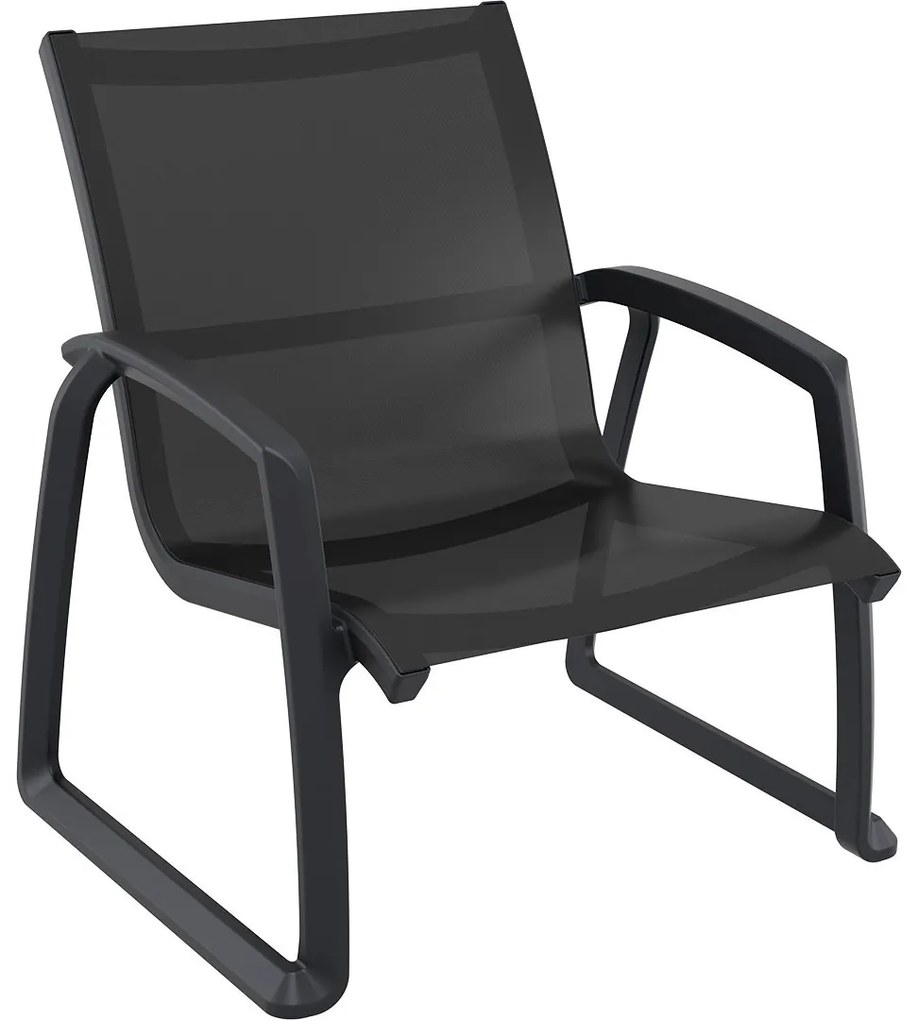 PACIFIC LOUNGE záhradné kreslo s podrúčkami black