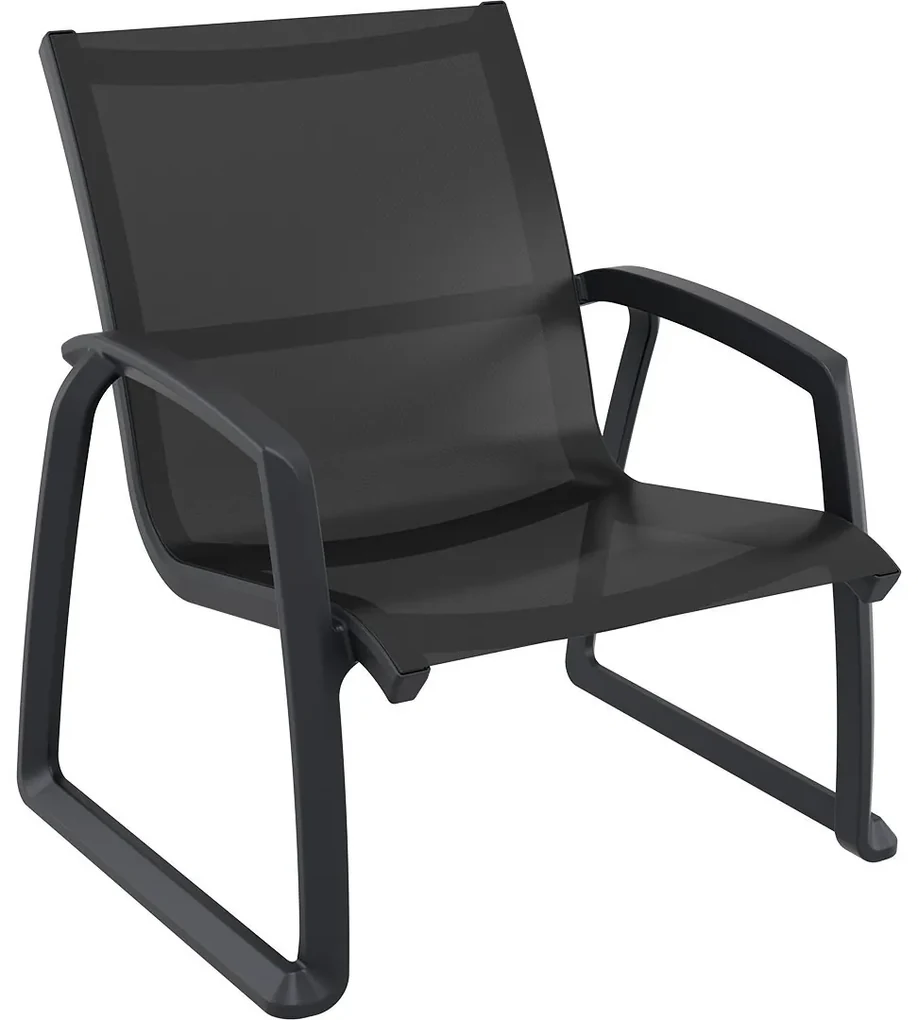 PACIFIC LOUNGE záhradné kreslo s podrúčkami black