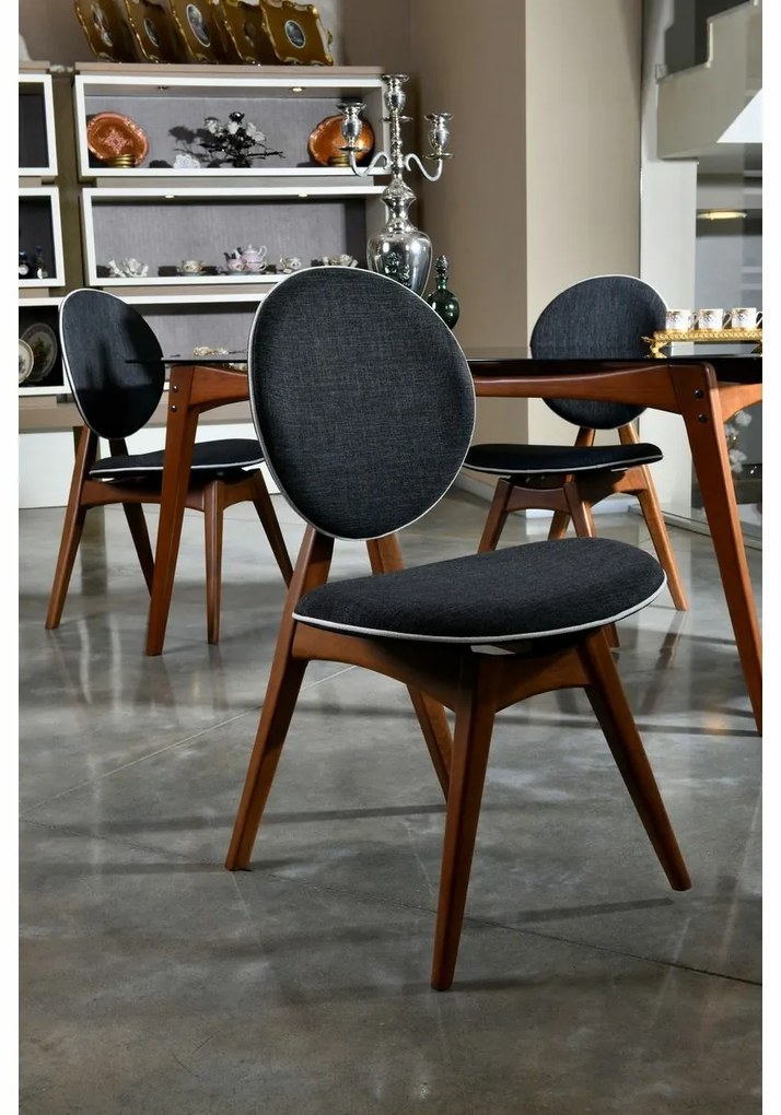 Súprava jedálenských stoličiek Touch Anthracite and Walnut, 2 ks