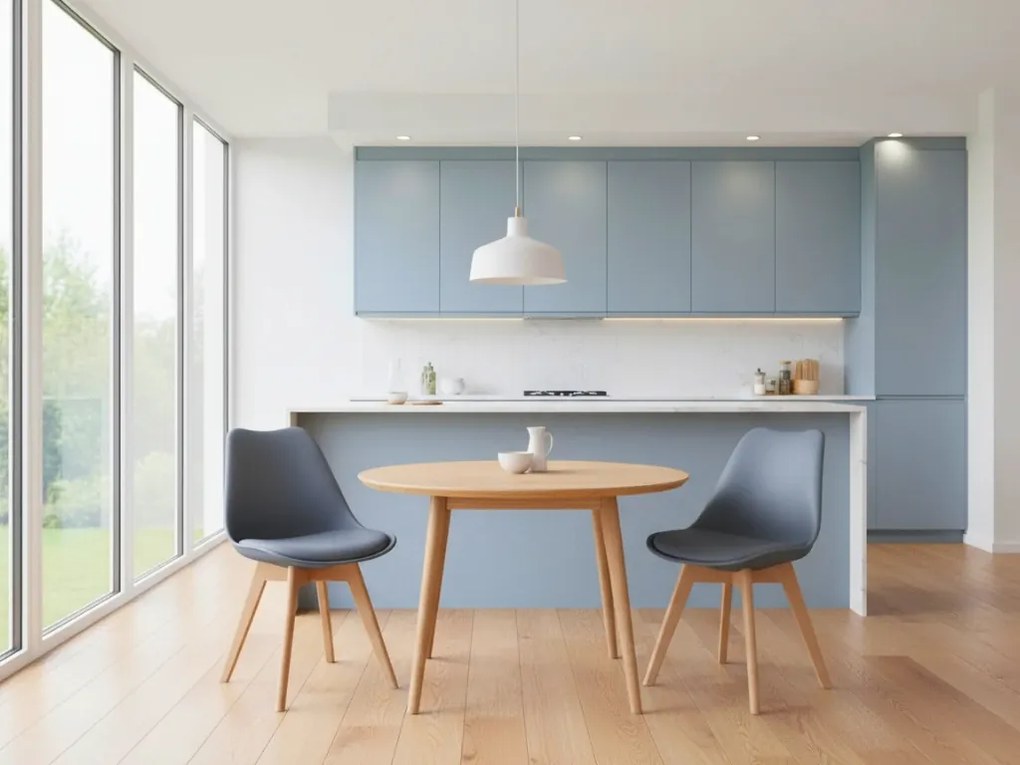 Tmavosivá stolička BALI MARK s bukovými nohami