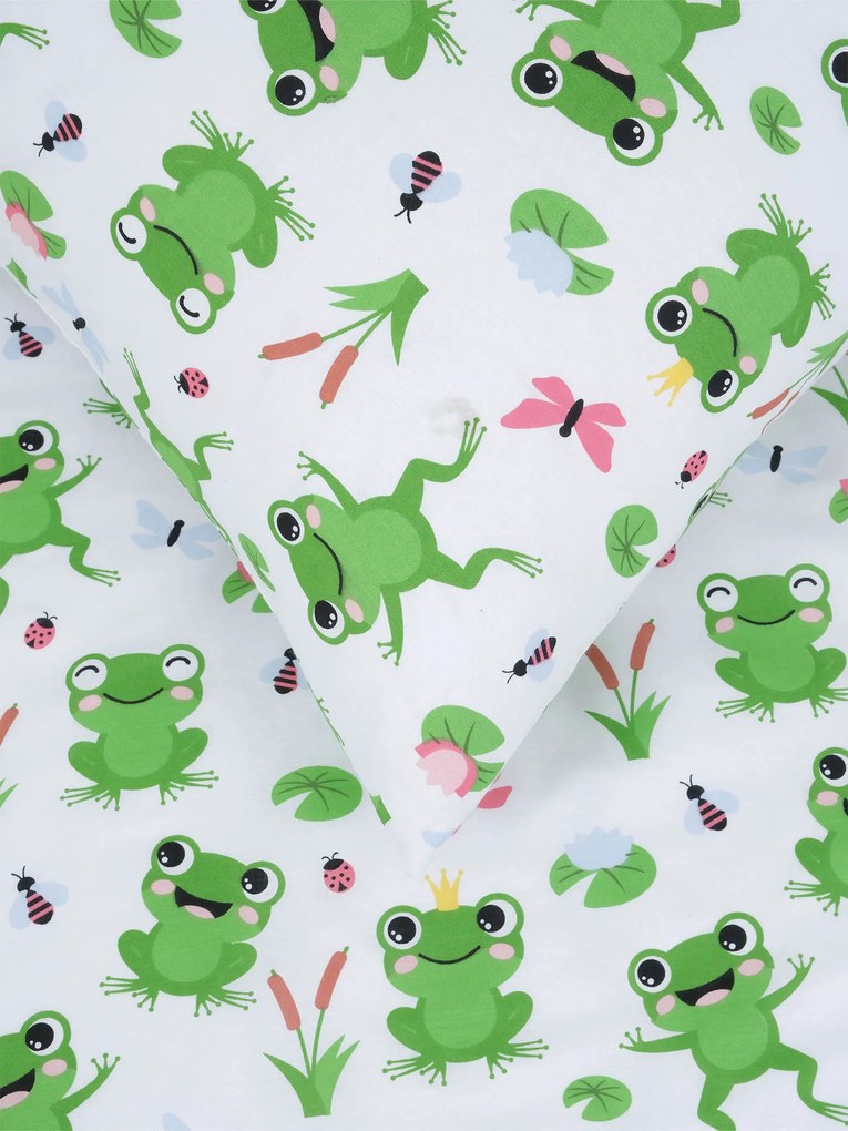 Bavlnená obliečka na vankúš Renforcé 40 × 60 cm - Žabky