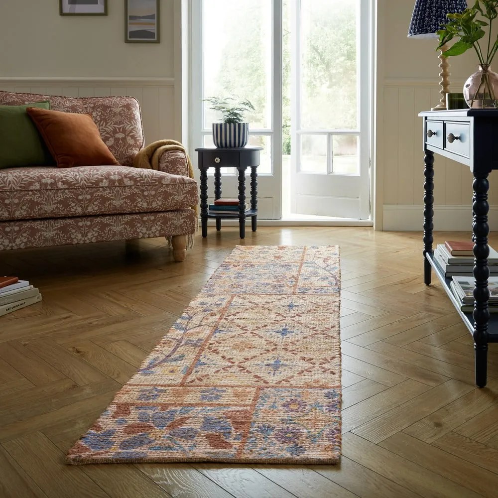Ručne tkaný behúň s prímesou juty v prírodnej farbe 60x230 cm Taylor Patchwork – Flair Rugs