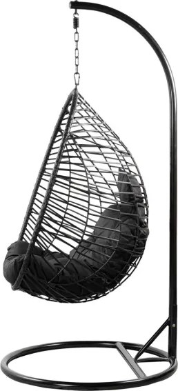 Závesné kreslo SOLEI čierne 848211