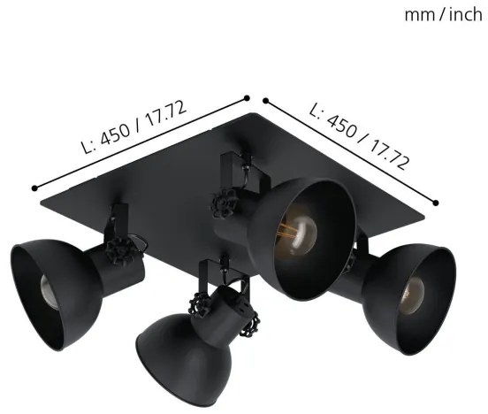Eglo 43434 - Bodové svietidlo BARNSTAPLE 2 4xE27/40W/230V