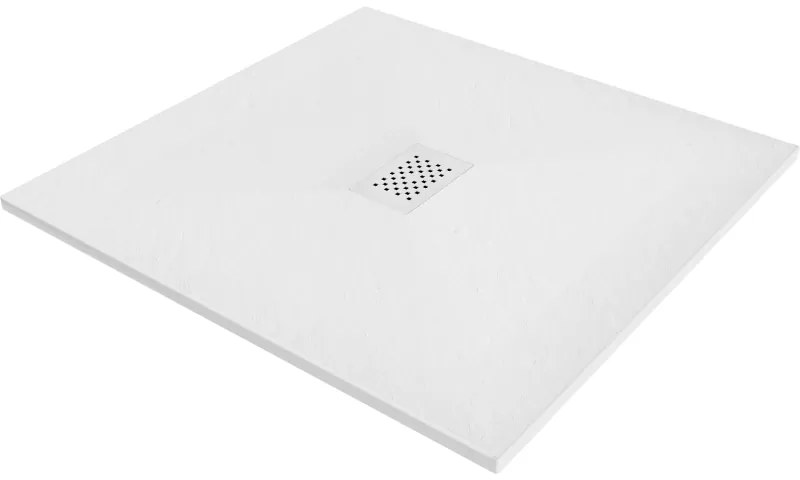 Mexen Hugo, štvorcová sprchová vanička SMC 100 x 100 cm, biela, biela krytka, 42101010-W