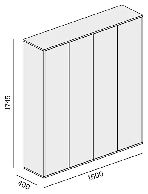 PLAN Skriňa vysoká s dverami BLOCK Wood