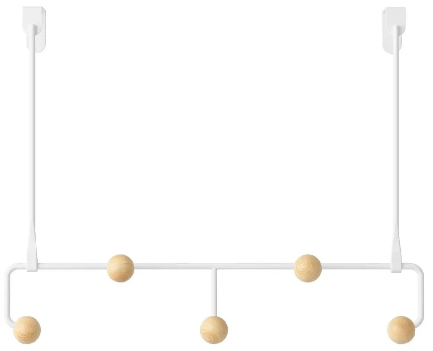 Biely prírodný kovový vešiak na dvere 39 cm Estique - Umbra