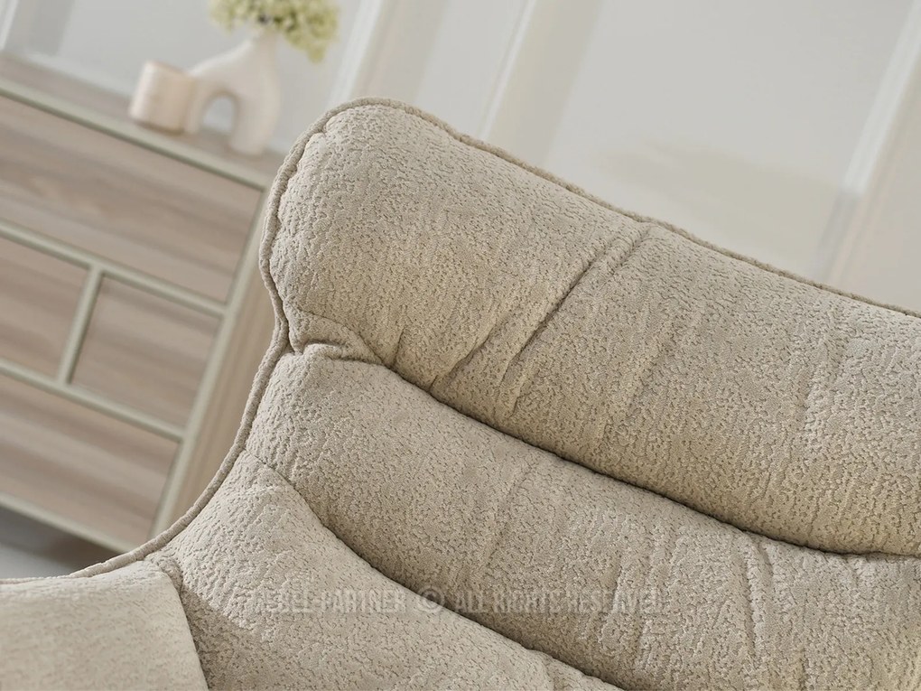 Relaxačné kreslo Karenteno (béžová). Akcia -15%. Vlastná spoľahlivá doprava až k Vám domov. 1135820