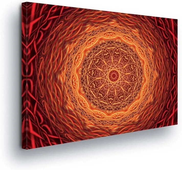 GLIX Obraz na plátne - Orange Mandala 100x75 cm