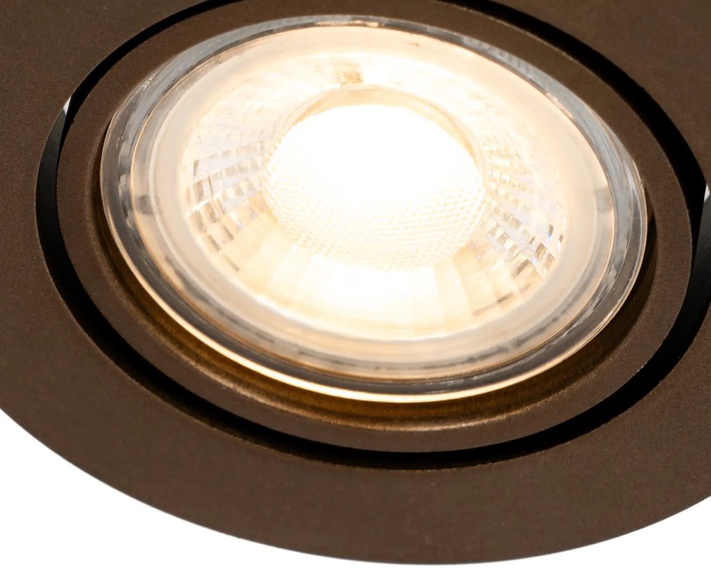 Inteligentné zapustené bodové svietidlo tmavý bronz naklápacie vrátane Wifi GU10 50mm - Cisco