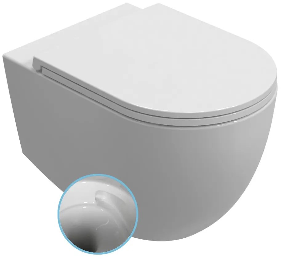 Isvea Isvea, INFINITY závesná WC misa, Vortex Rimless, 36,5x53cm, biela, 10NF02003