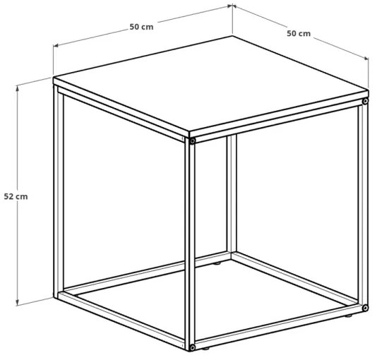 Konferenčný stolík 52x50 cm čierna