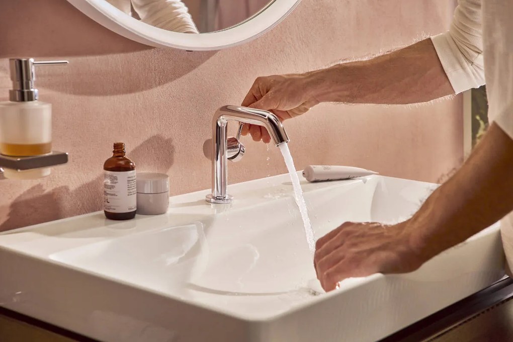 Hansgrohe Tecturis S, páková umývadlová batéria 110 Fine CoolStart EcoSmart+ s odtokovou súpravou, chrómová, HAN-73323000